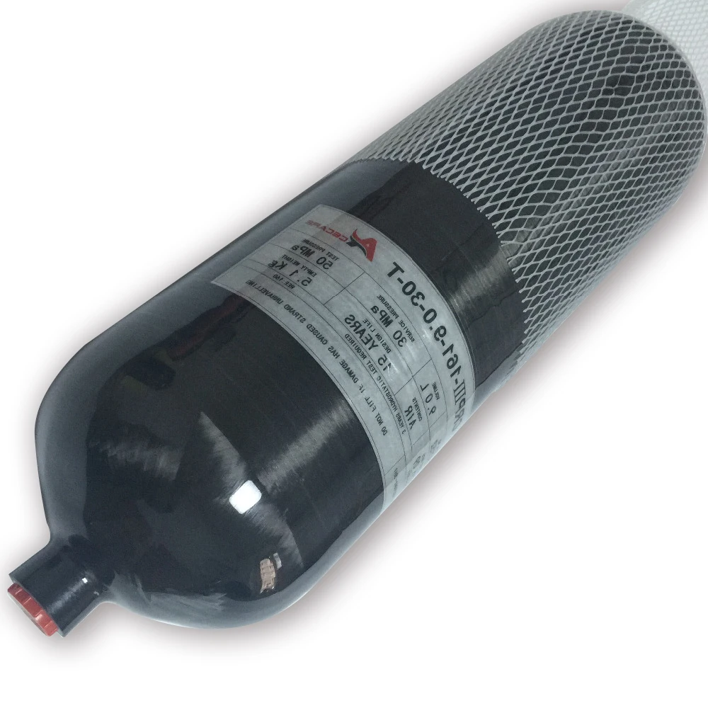 Acecare AC3090 Black 9L Carbon Fiber M18*1.5 SCBA Cylinder Pcp Force Condor Paintball Scuba Diving Air Tank Underwater Gun