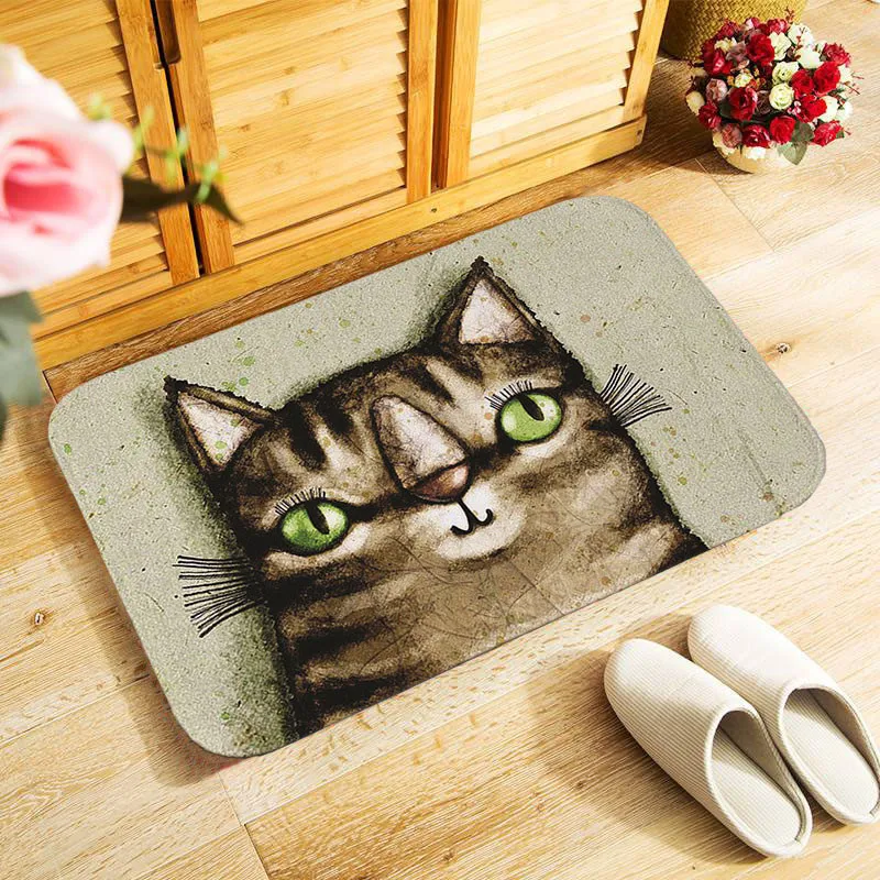 С рисунком кота; 40x60 см наружный входной коврик небольшой ковер для детей Спальня Кухня Холл коврик антискользящий коврик для двери