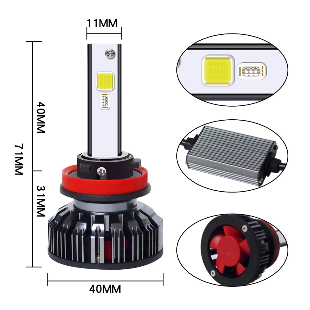 2x Новый светодиодный 6000 К автомобильный головной светильник s RGB Bluetooth управление