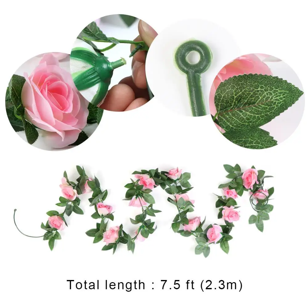 Rose Garland OurWarm Jungle вечерние принадлежности воздушные шарики в виде животных тропические Пальмовые Листья с днем рождения баннер сафари День Рождения украшения для детей - Цвет: Rose Garland