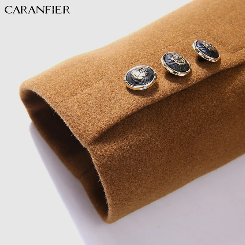 CARANFIER Новая Осенняя мужская куртка повседневная плюс бархатная брендовая