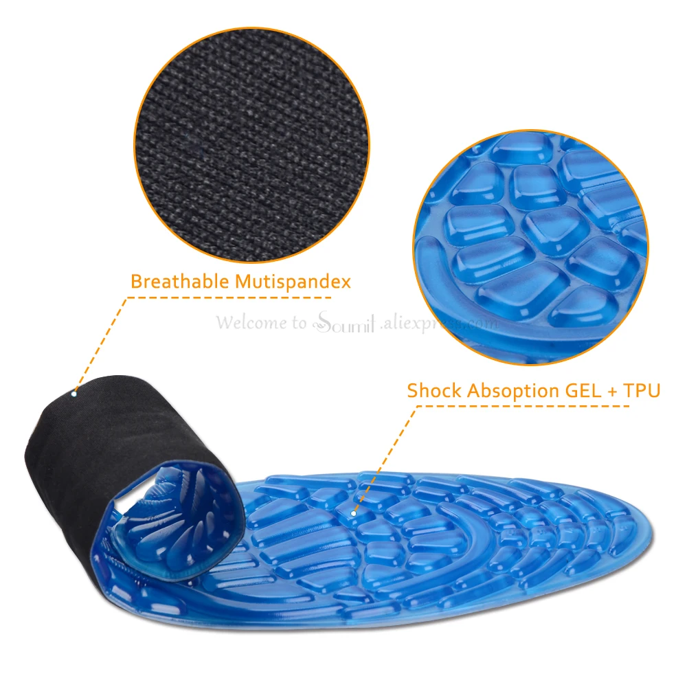 Силиконовые гелевые стельки для мужчин и женщин массажные ортопедические