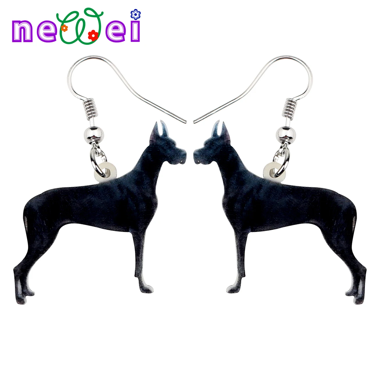NEWEI Акриловые Большой Dane собака серьги висячие Новинка животных украшения