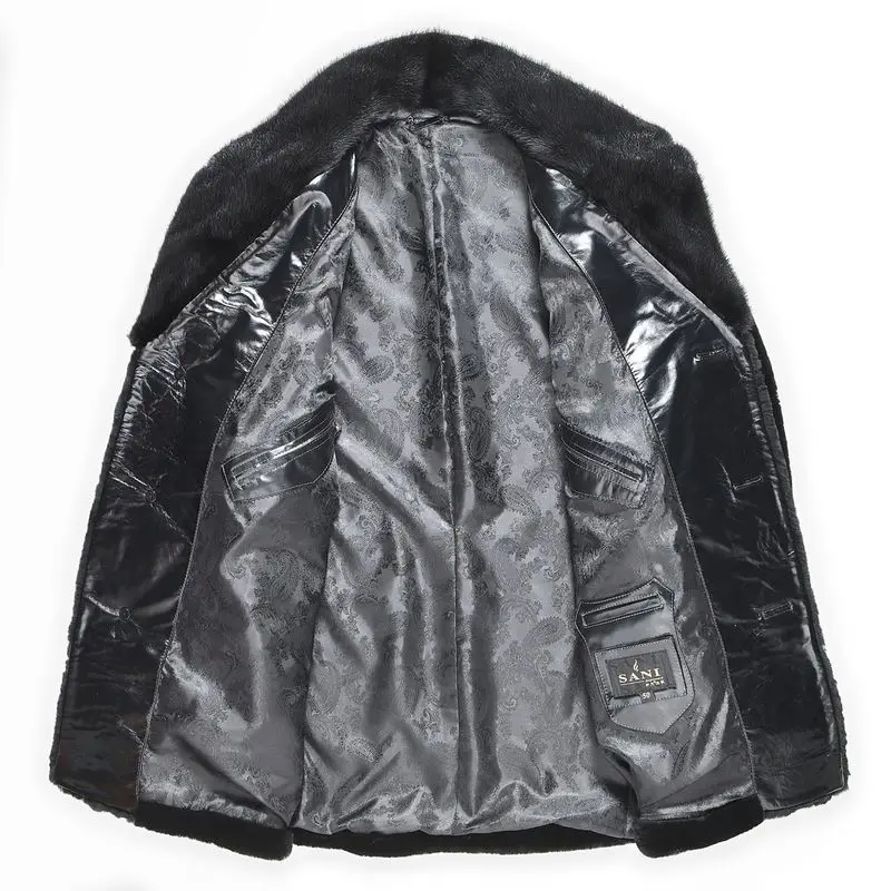 Роскошное Мужское пальто 100% гарантированно с воротником из натуральной норки