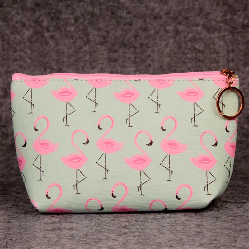 1 шт. Новая женская модная косметичка Фламинго из искусственной кожи на молнии