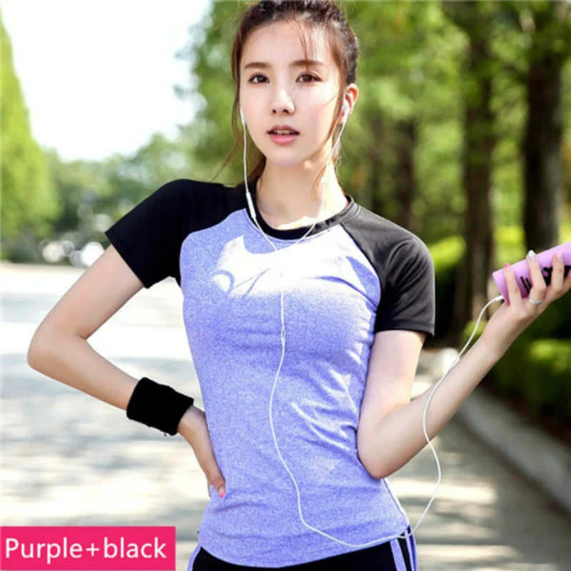 Женские спортивные футболки для йоги тренажерного зала быстросохнущие женские с