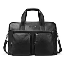 Мужские Бизнес портфели из натуральной коровьей кожи сумки для
