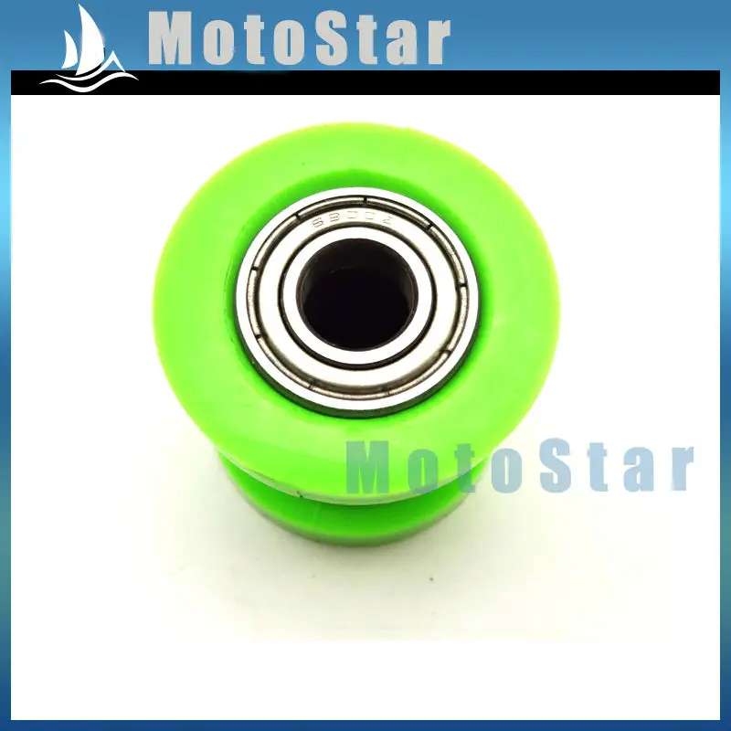 Зеленая натяжитель шкива 10 мм Направляющая цепи ролика для CRF50 XR50 KLX110 SSR Thumpstar