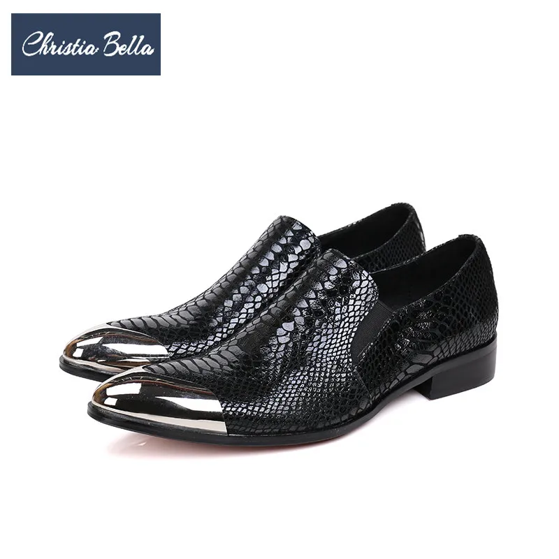 Модные мужские туфли из натуральной кожи в стиле змеиной итальянские деловые