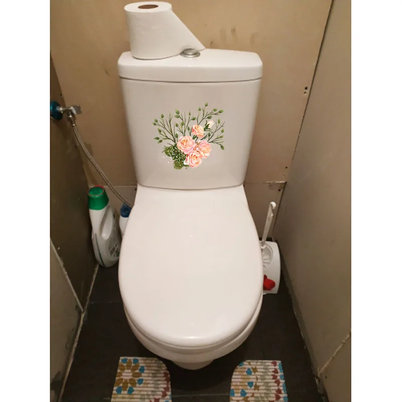 ZTTZDY 22.1*20.5CM Cartoon Beautiful Flowers WC Decoration Toilet Sticker Home Wall Decal T2-0690 | Дом и сад