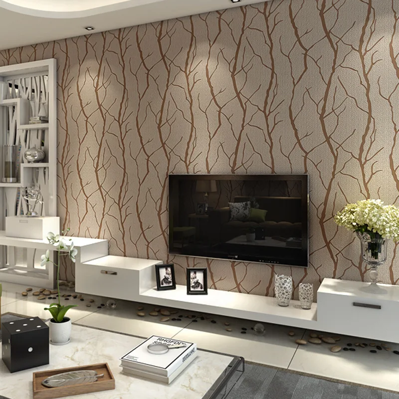 wellyu Modern minimalist thick 3D deerskin cashmere wallpaper living room bedroom sofa background papel de parede | Обустройство дома