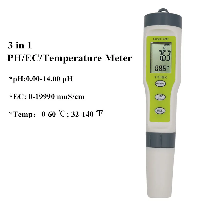 Цифровой тест воды er 3/4 в 1 тест EC/TDS/PH/TEMP контроль качества воды тест er комплект для бассейнов питьевой воды Скидка 40