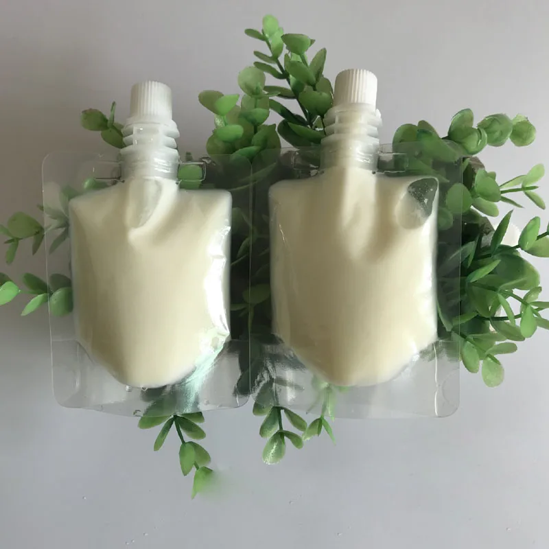 

50ml Clear Drink Pouch Packing Bag with Side Spout & Cap Plastic Liquid Stand Up Doypack Bag for Party