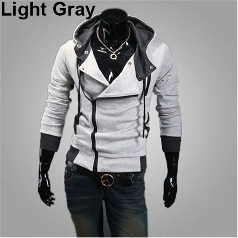 Мужская толстовка с капюшоном длинным рукавом однотонная повседневная