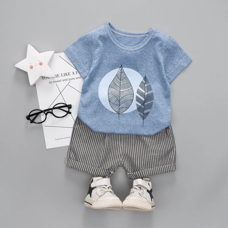 Комплект одежды для новорожденных из 2 предметов хлопковая рубашка и штаны в