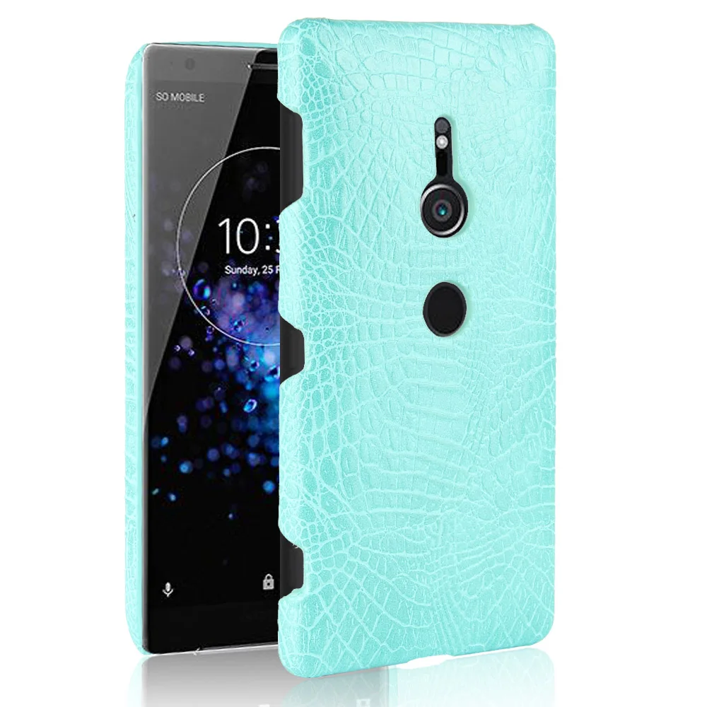 Чехол для Sony Xperia XZ2 с крокодиловым узором Жесткий из поликарбоната +