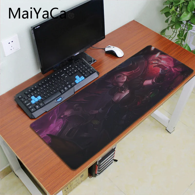 Maiyaca Лига Легенд Ahri Morgana мышь прочный Настольный коврик для мыши большой размер Аниме Коврик для мыши Прочный Стол Противоскользящий коврик для мыши