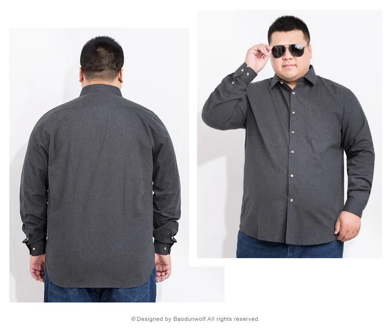 8XL 6XL 5XL мужская рубашка с французскими запонками Мужская Однотонная длинным