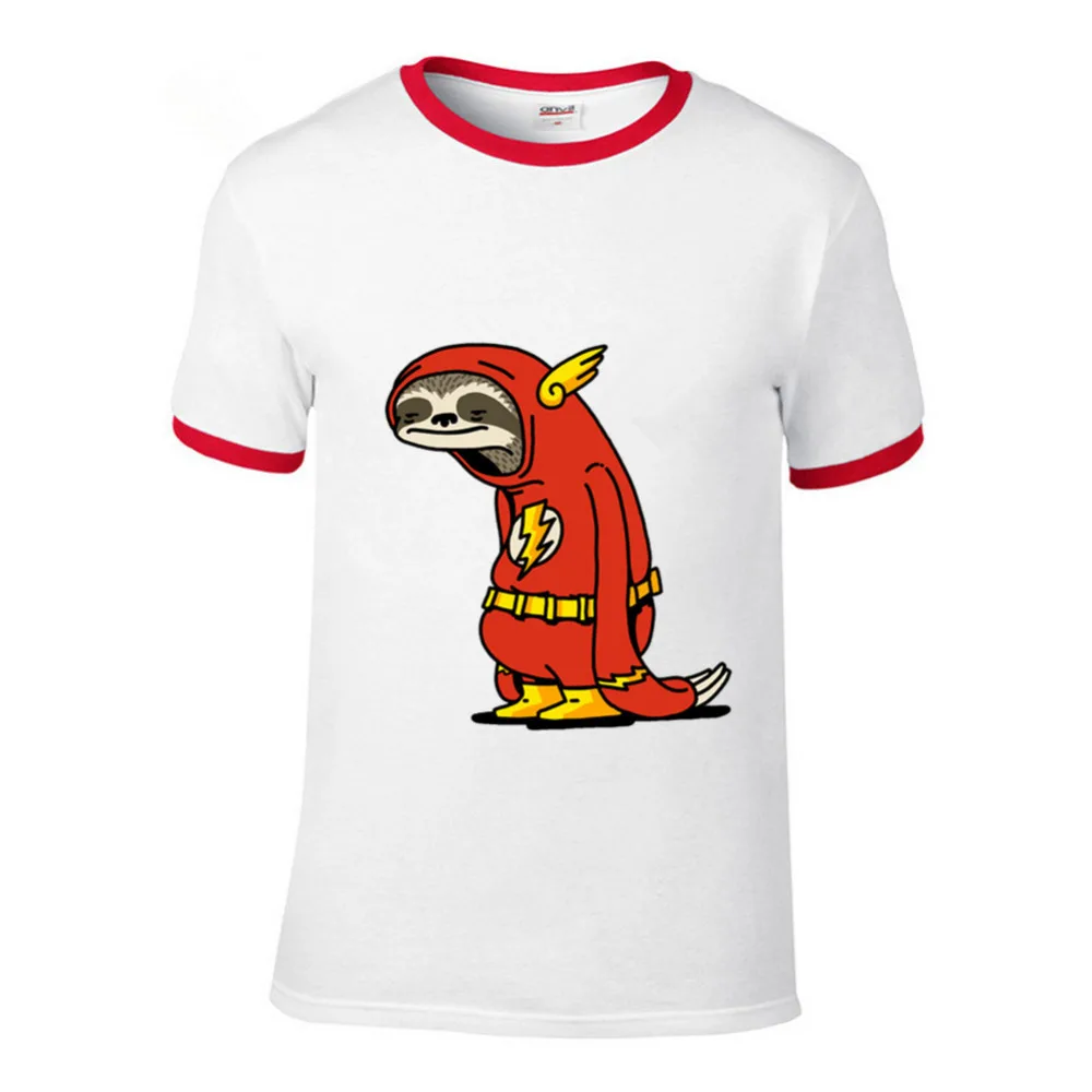Новые забавные ленивец флэш футболки для мужчин нейтральный футболка мужской super