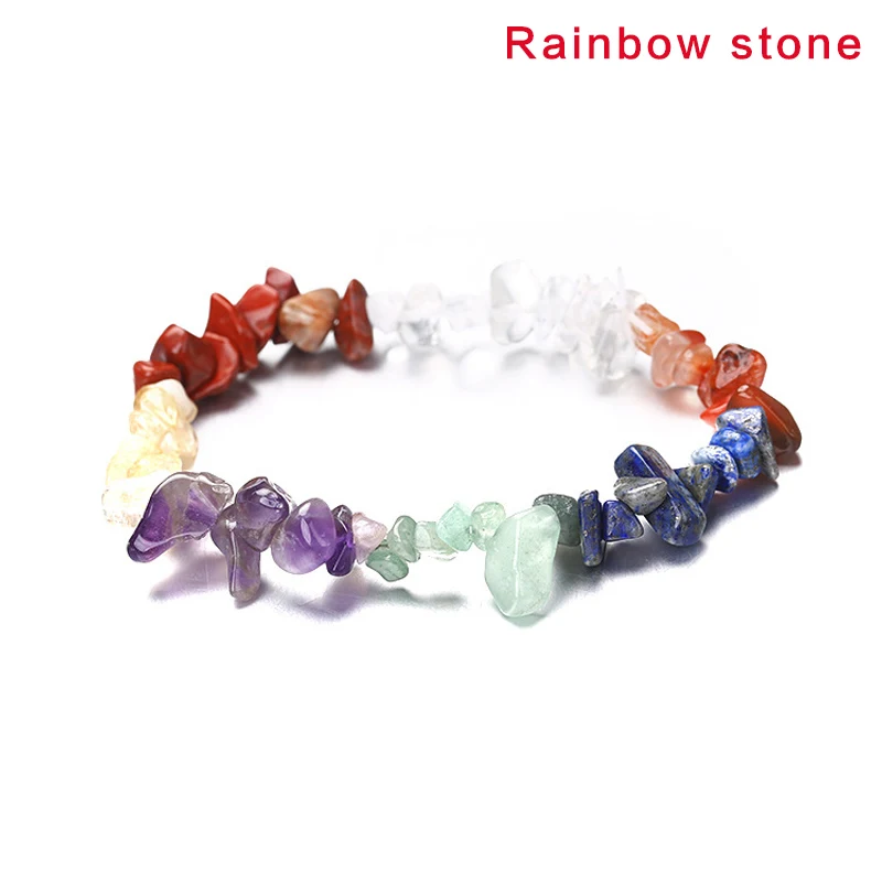 Новый эластичный браслет из натурального камня с кристаллами в этническом стиле