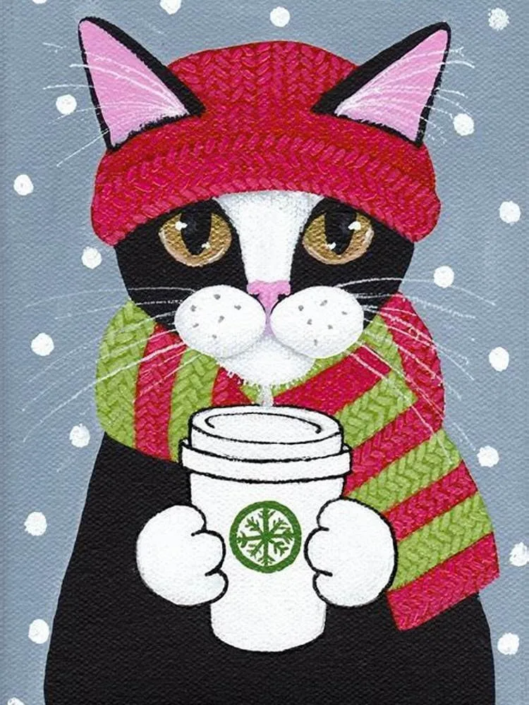 7315 Evershine DIY Diamond Embroidery Cat Diamond Painting Full Square Rhinestones Cartoon Animals Diamond Mosaic Home Decoration - Цвет: 7315
