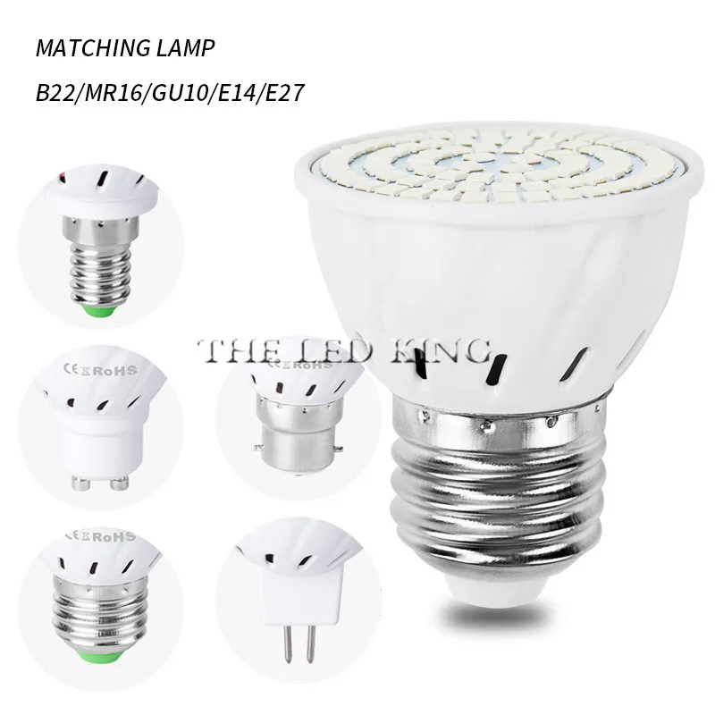 Полный спектр cfl светодиодный Grow Light лампада E27 E14 MR16 GU10 лампа внутреннего освещения для теплиц цветущие растения Гидропоника Системы ИК УФ сад 110 V 220 V - Испускаемый цвет: ABS Growing lamp
