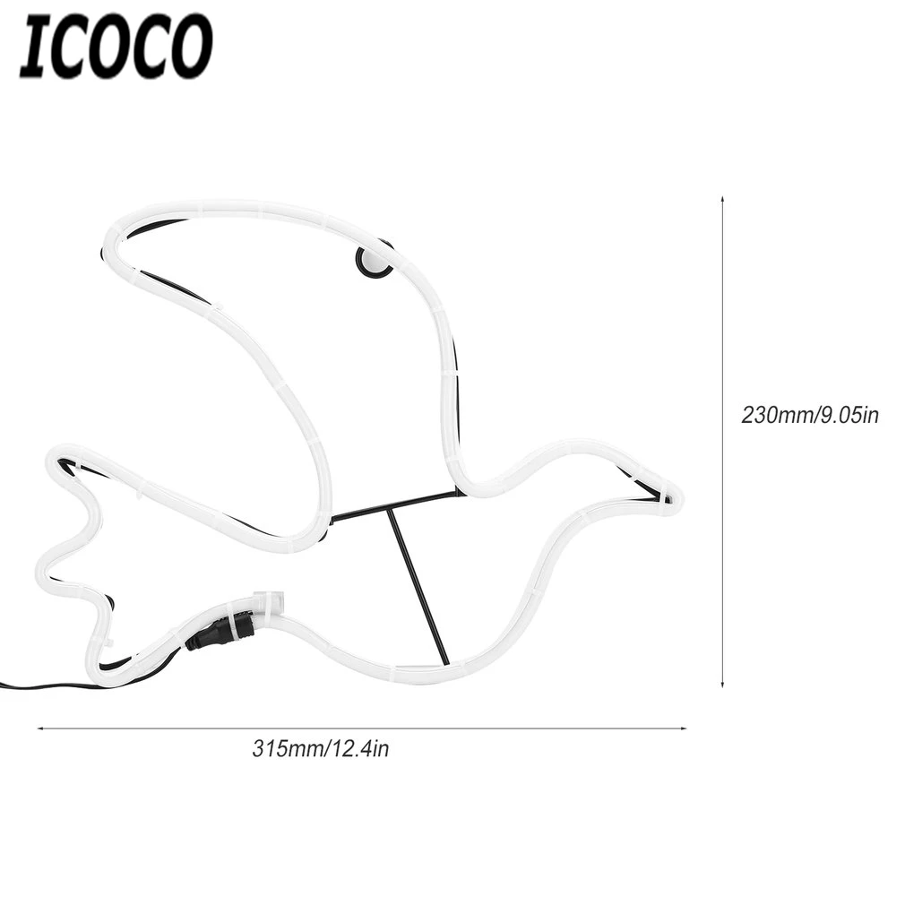ICOCO неоновая вывеска ночник голуби форма дизайн стены комнаты украшения дома