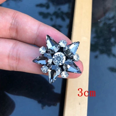 grey 3D значок звезда аппликация со стразами бисером аппликация со стразами звезда патч нашивки - Цвет: grey