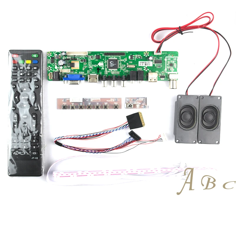 HDMI VGA AV USB аудио ТВ плате контроллера + 40 P LVDS кабель пульт дистанционного Динамик