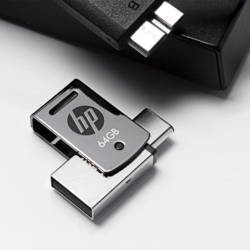 Hp OTG type-C USB 3,1 Металлическая USB Flash 16 ГБ 32 ГБ 64 ГБ для смартфонов/планшетов/ПК DJ Pendrive USB 3,0 персональный логотип ручка драйвер