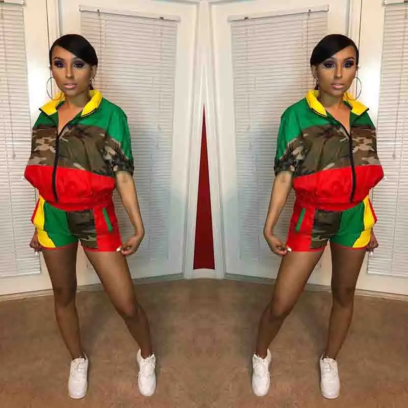 Женские спортивные костюмы камуфляжный спортивный костюм из 2 предметов Женская