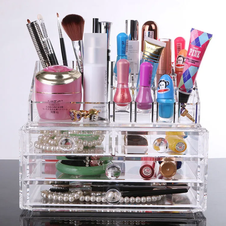 

The Popular 2015 desktop office supplies stationery jewelry ornaments small transparent boxes of cosmetics receive a case