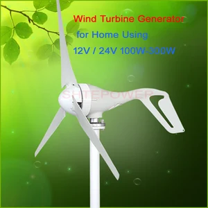 Three Blades Three phase ac 12V/24V 300W Windmill 300watts start with 2.0m/s wind spees, Low start up wind speed
