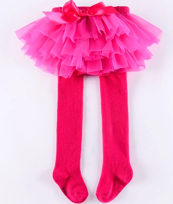 hot pink Детские леггинсы юбка-пачка осенняя для маленьких девочек шифоновая юбка Колготки ногами - Цвет: hot pink