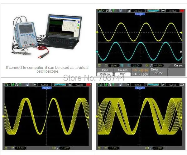 Цифровой Ручной осциллограф Hantek DSO1102B/мультиметр 100 МГц 1GSa/s|handheld oscilloscope|digital handheld