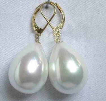 

Beautiful Jewelry 13mm white shell Pearl Earrings Lovely Fine Nobility Lady's Women's Earrings