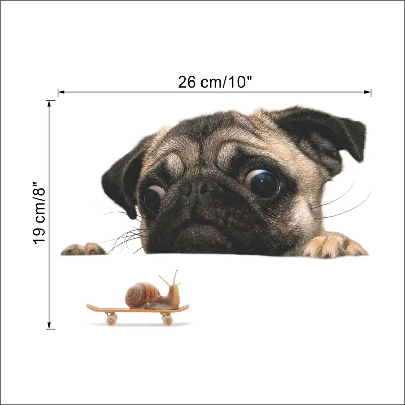 3d vivid dog стикер на стену для ванной комнаты, туалета, компьютера, домашний декор, настенные наклейки с животными, художественная Наклейка на стену для туалета, ванной комнаты, плакат, фреска