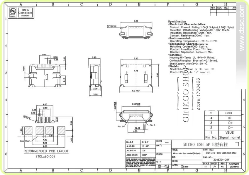 200 шт. USB разъем для зарядки смартфона планшета ПК Micro usb | Обустройство дома