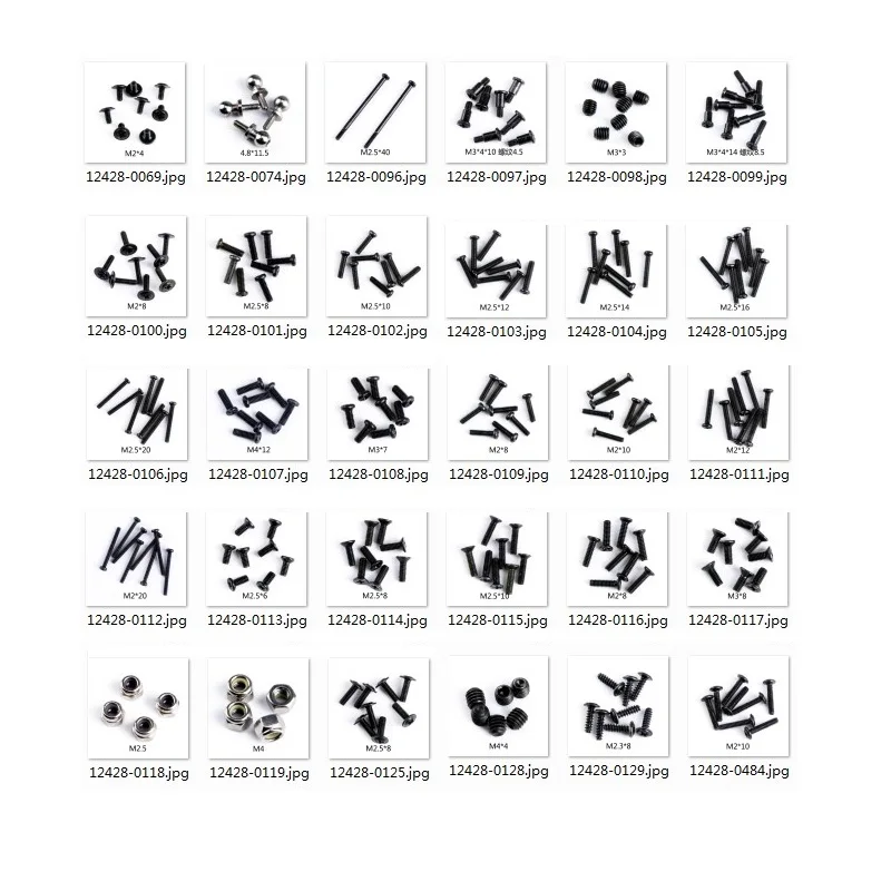 Радиоуправляемая модель грузовика, 12428-ABC, 12628 M2 * 4 винта, Шариковая головка M2 * 8 M2, 5*40 M3 * 8 M3 * 3