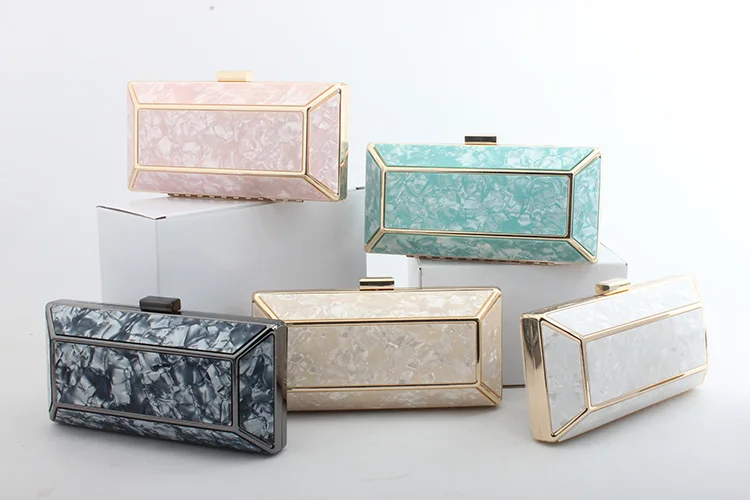2019 роскошные дамы женская сумочка акрил мрамор Ретро женские вечерние туалетный
