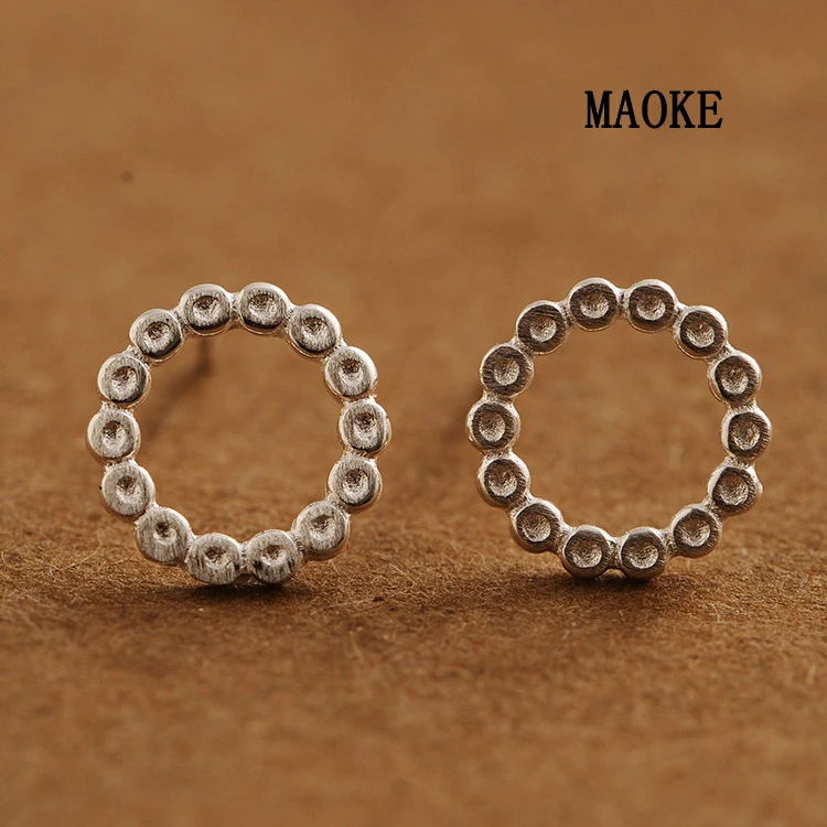 Женские серьги гвоздики из серебра 925 пробы с круглым рисунком|fashion stud earrings|stud