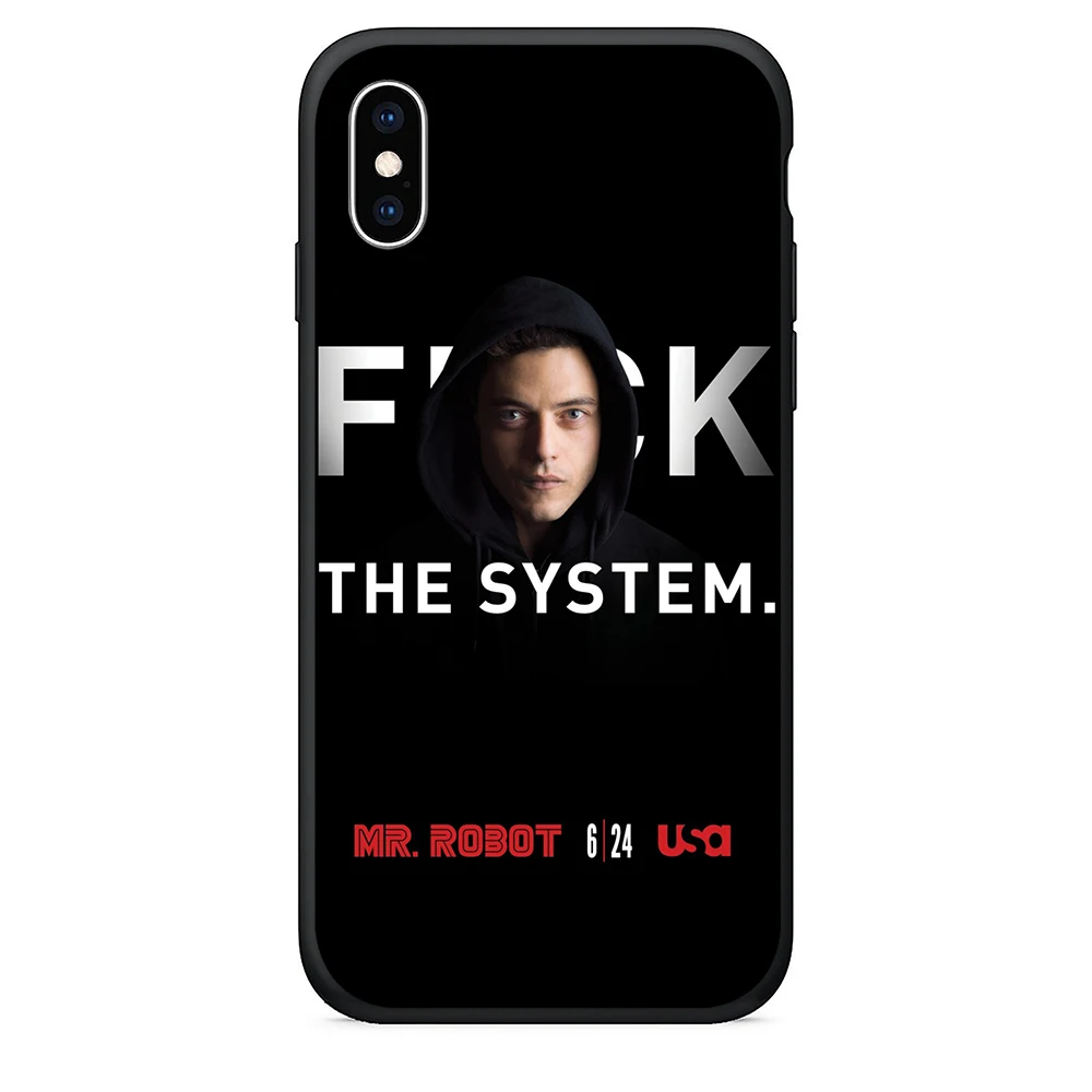 Чехол для телефона из ТПУ iPhone x Силиконовый чехол Mr Robot 7 8 Plus xr xs max 5S se |
