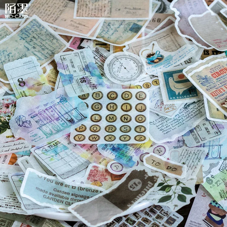 60 шт. 8 стилей ретро билет письмо бумажная наклейка бирка дизайнерская Подарочная