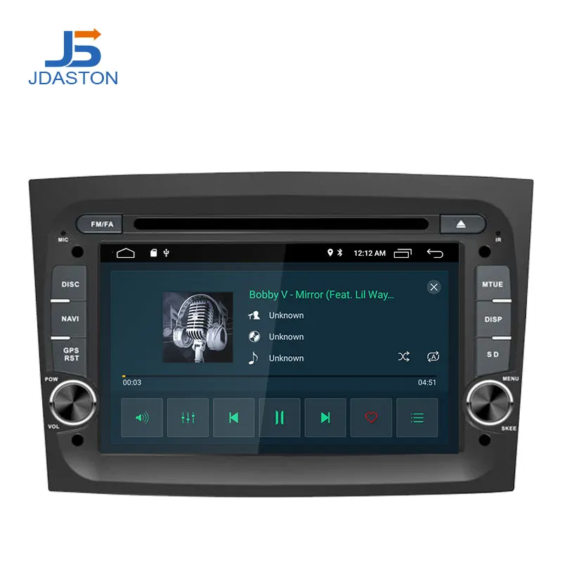 JDASTON Android 10 автомобильный DVD плеер для Fiat Doblo 2015 2016 GPS навигация один Din