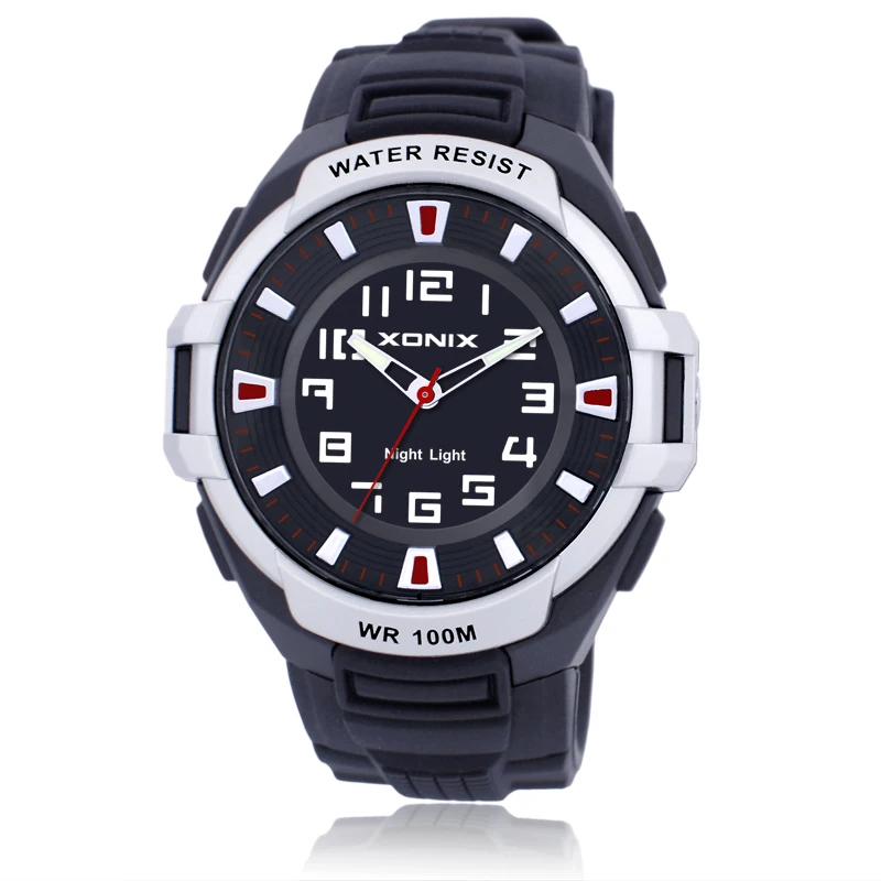 2018 мужские спортивные часы Кварцевые водонепроницаемые 100 м аналоговый EL задний