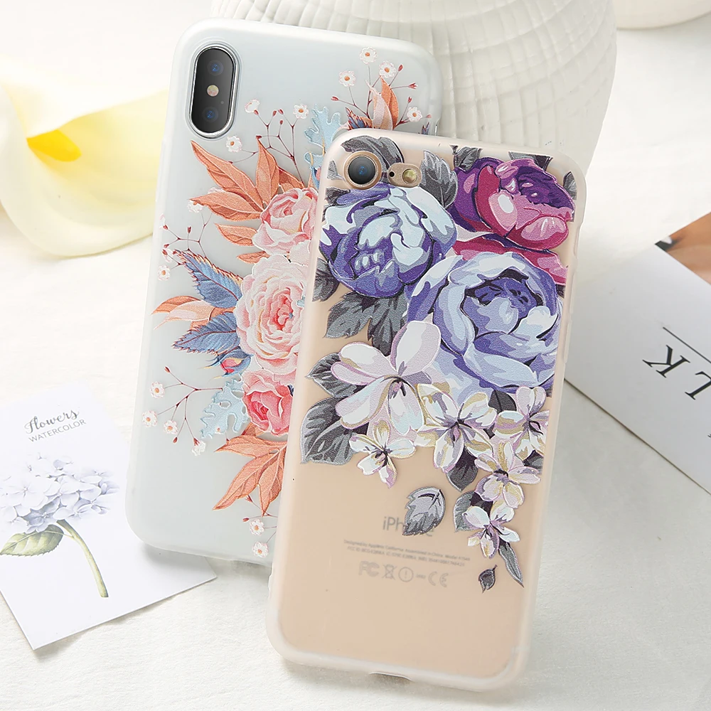 KISSCASE 3D выбивает Цветочные чехол для Xiaomi Redmi 6 Pro 5 плюс 4X 5A Мягкий силиконовый