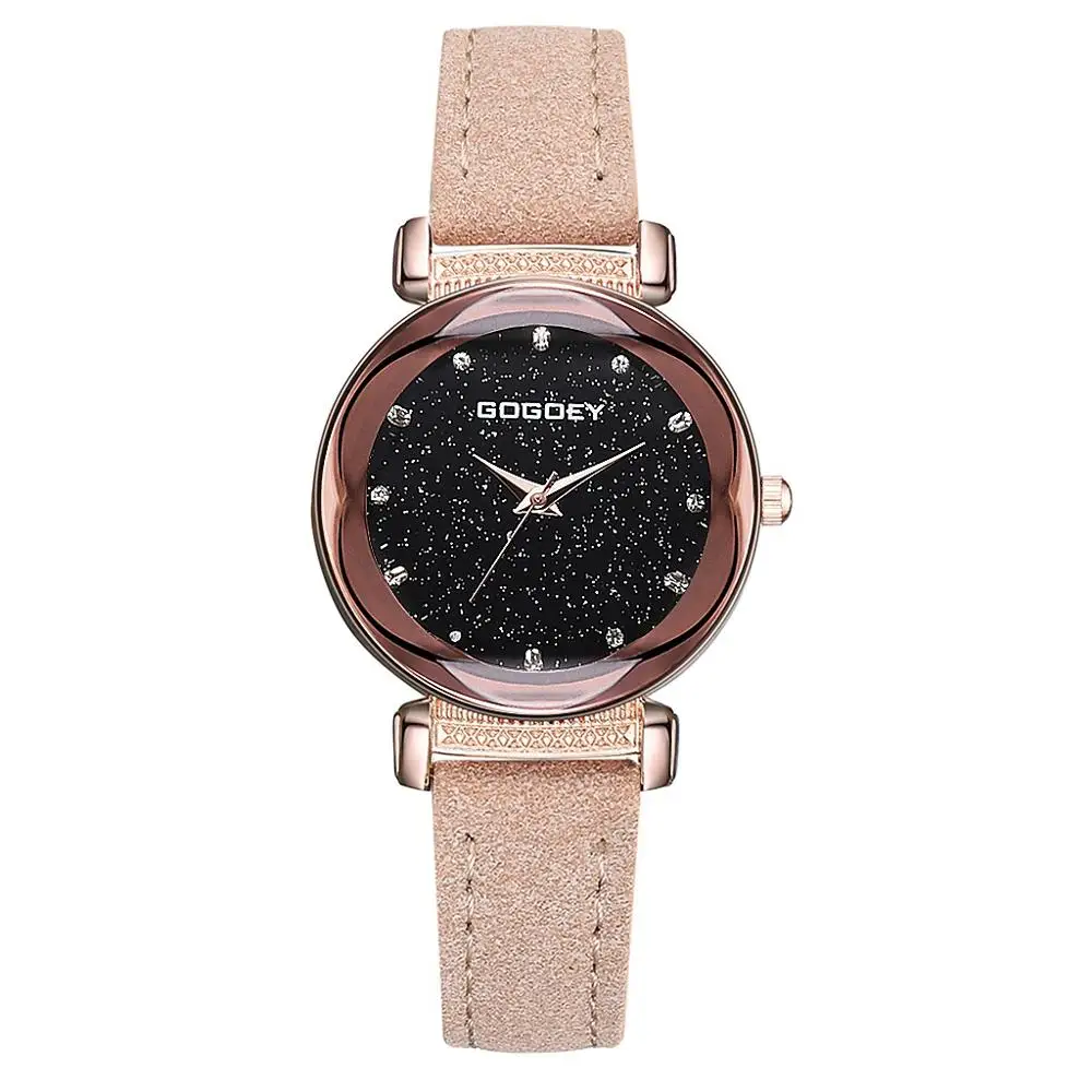 Gogoey Relojes Mujer Роскошные Брендовые женские часы индивидуальность романтическое звездное небо наручные часы горный хрусталь Дизайн Женские часы - Цвет: Слоновая кость