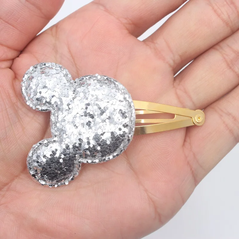 Silver Новинка, резинки с геометрическими пятиконечными звездами для девочек, диаметр 30 мм+ 30 мм, милые аксессуары для волос для детей, эластичные резинки для волос - Цвет: Silver