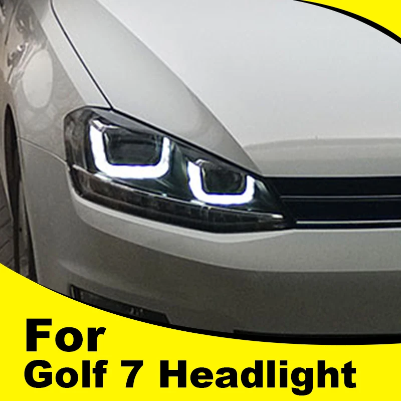 ROADOT стайлинга автомобилей Аксессуары для VW Golf 7 фар GTI 2013 2014 2015 2016 2017 drl
