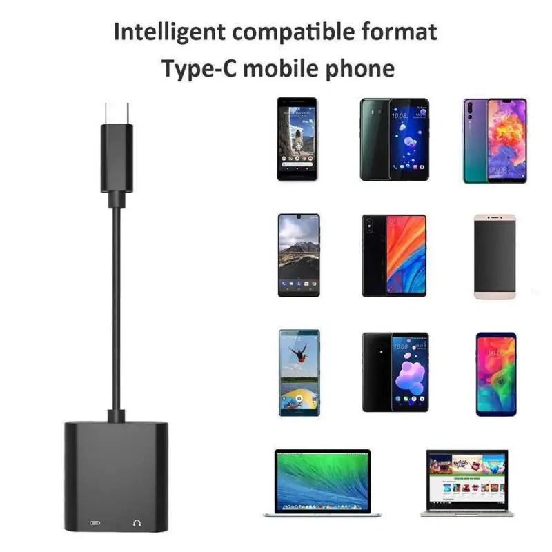 2 in 1 Audio Charging Converter Type C to 3.5mm Earphone Jack Adapter PD3.0 Fast For Samsung Huawei Xiaomi iPad Pro | Электроника